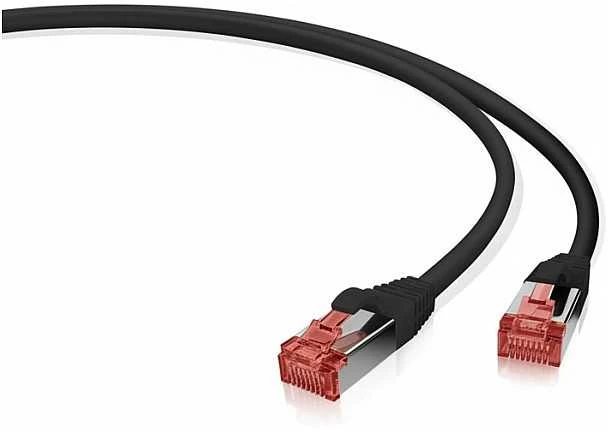 Goobay 0,5 m CAT 6 pataisų kabelis, S/FTP (PiMF), juodas