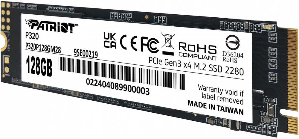 PATRIOT P320 128GB M.2 2280 PCIE SSD