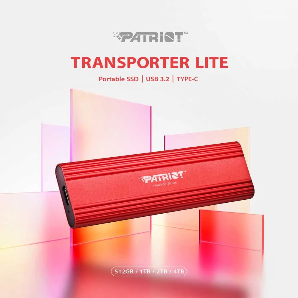 Kietasis diskas Išorinis Nešiojamas SSD - Patriot Transporter Lite 1TB (Raudonas)