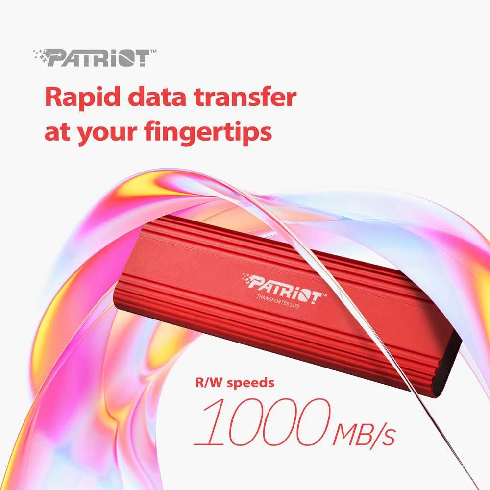 Kietasis diskas Išorinis Nešiojamas SSD - Patriot Transporter Lite 1TB (Raudonas)