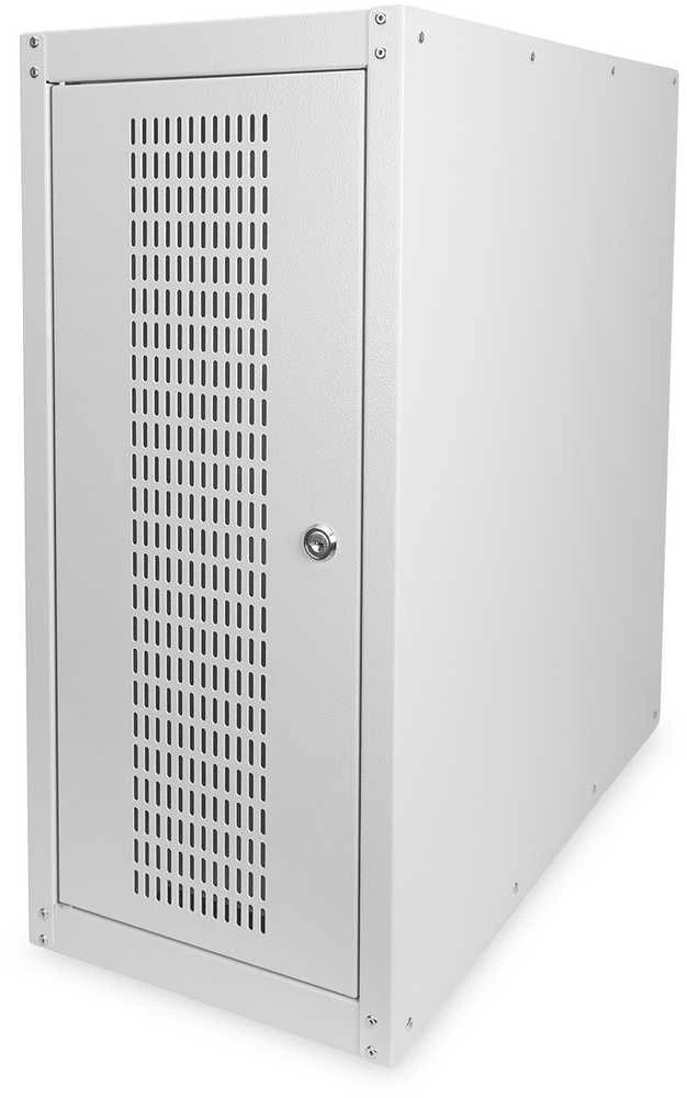 PC Schrank fr Computergehuse Glastr Digitus. inkl. Castorgruppe. Farbe Grau RAL 7035