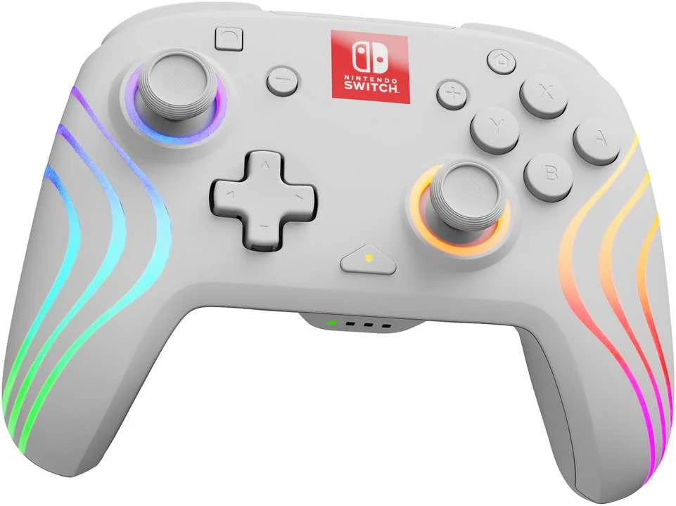 PDP Nintendo Switch baltas belaidis valdiklis (Afterglow Wave)