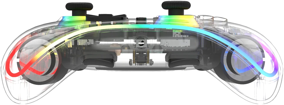 Žaidimų valdiklis DELTACO GAMING belaidis skaidrus „Switch 2“ su C mygtuku, RGB, makro mygtukais GAM-198-T / 4222477