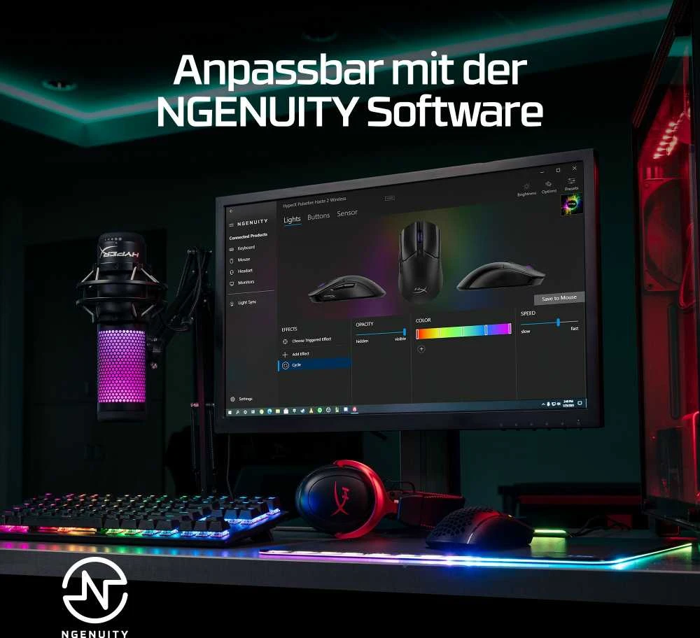 Hewlett Packard (HP) HyperX Pulsefire Haste 2 belaidė pelė (Juoda) | 26000 DPI