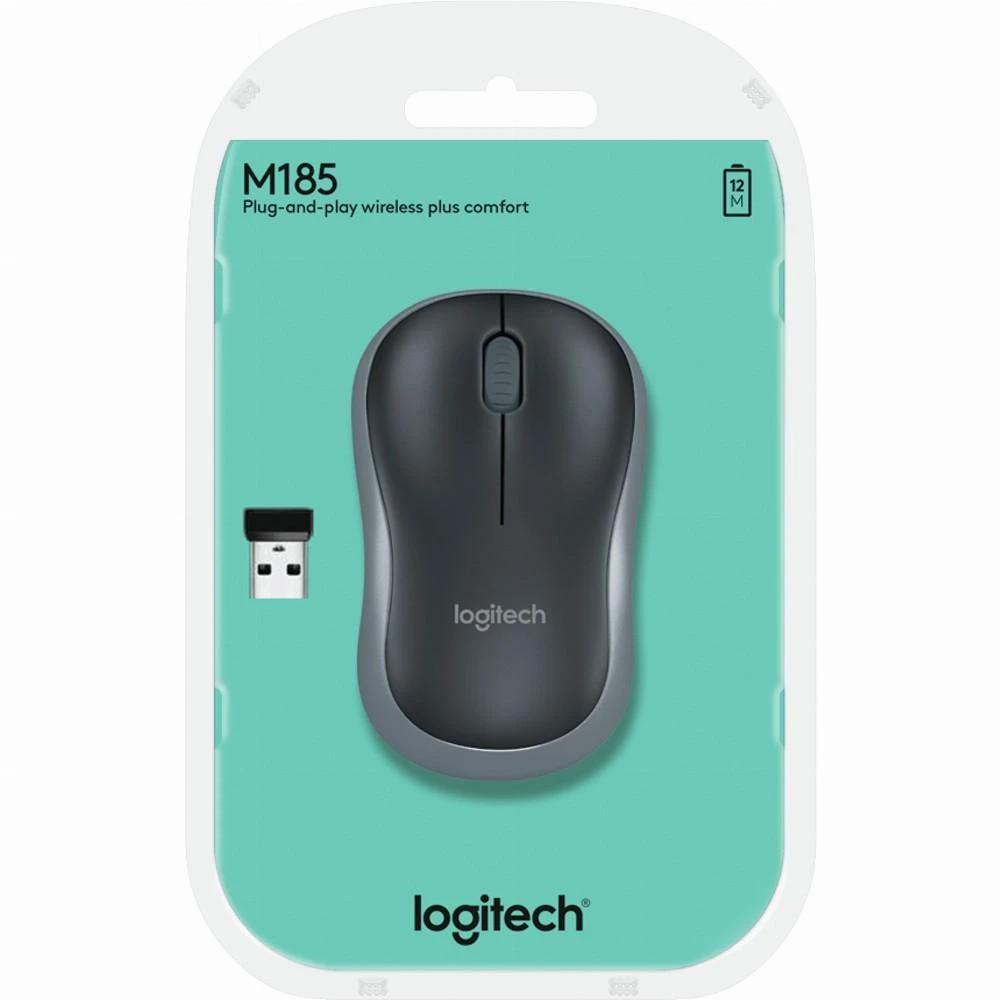 Bevielė pelė Logitech M185 pilka