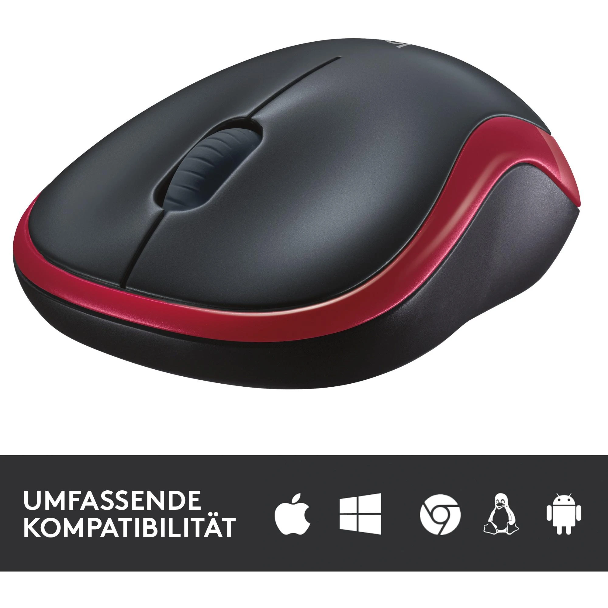 Bevielė pelė Logitech M185. Raudona