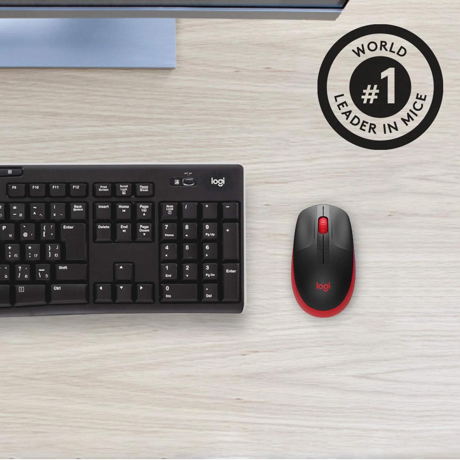 Belaidė pelė Logitech M190, raudonos spalvos