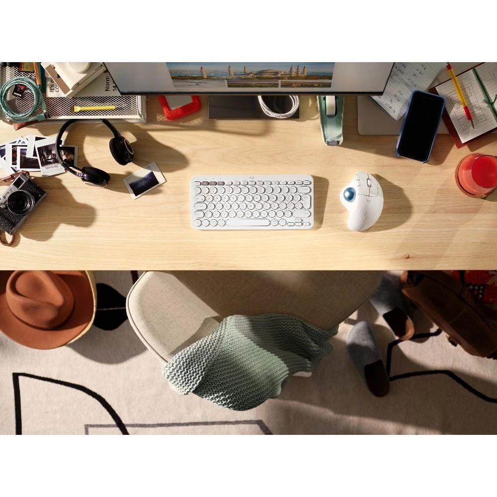 Logitech ERGO M575 Belaidė Trackball pelė, baltos spalvos