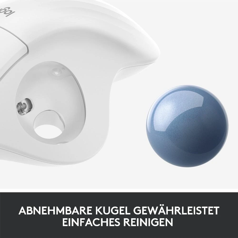 Logitech ERGO M575 Belaidė Trackball pelė, baltos spalvos