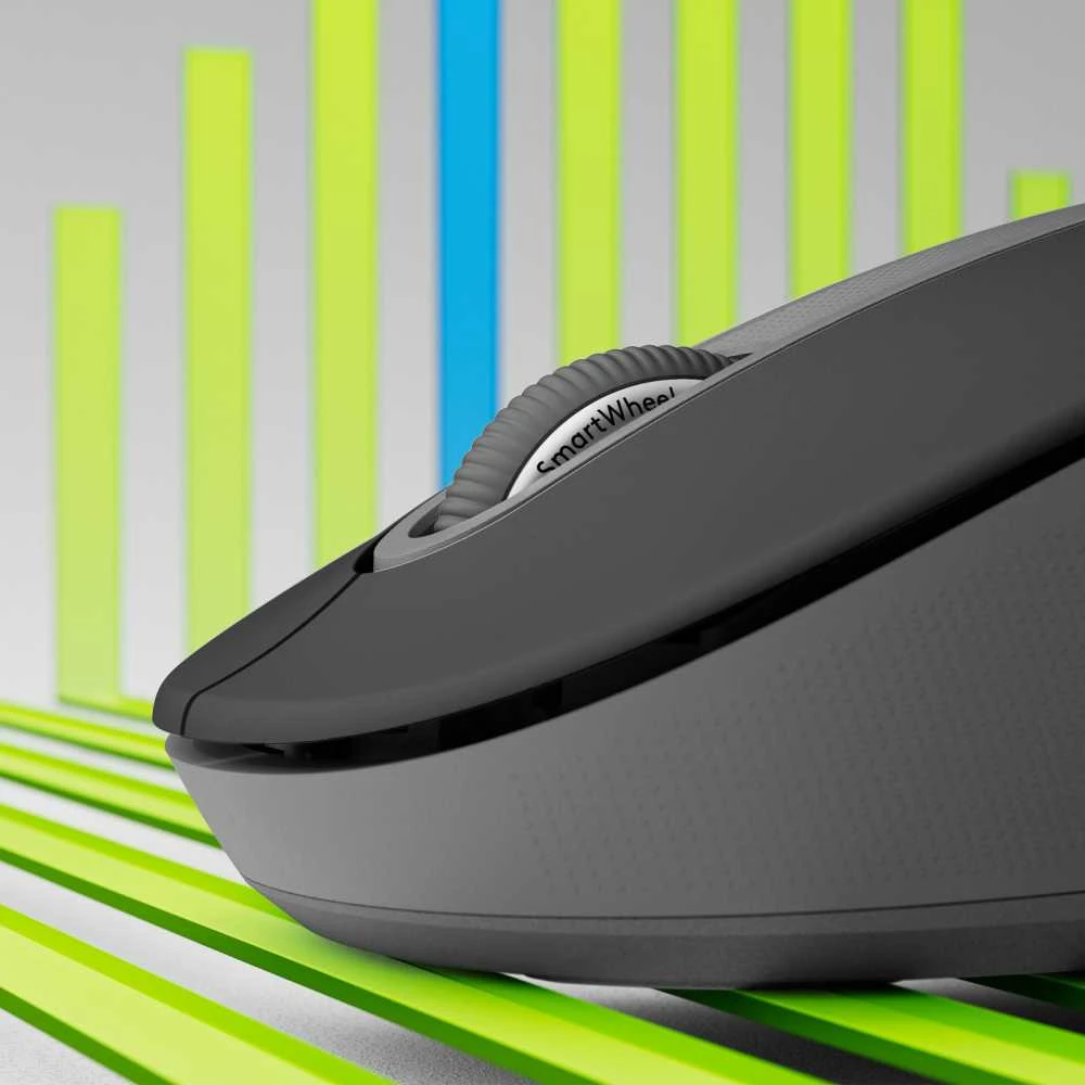 LOGITECH Signature M650 verslui Optinė pelė 5 mygtukai wireless Bluetooth 2.4 GHz Bolt USB receiver graphite