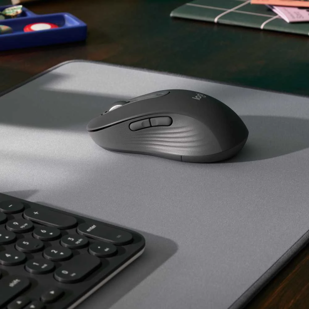 LOGITECH Signature M650 verslui Optinė pelė 5 mygtukai wireless Bluetooth 2.4 GHz Bolt USB receiver graphite
