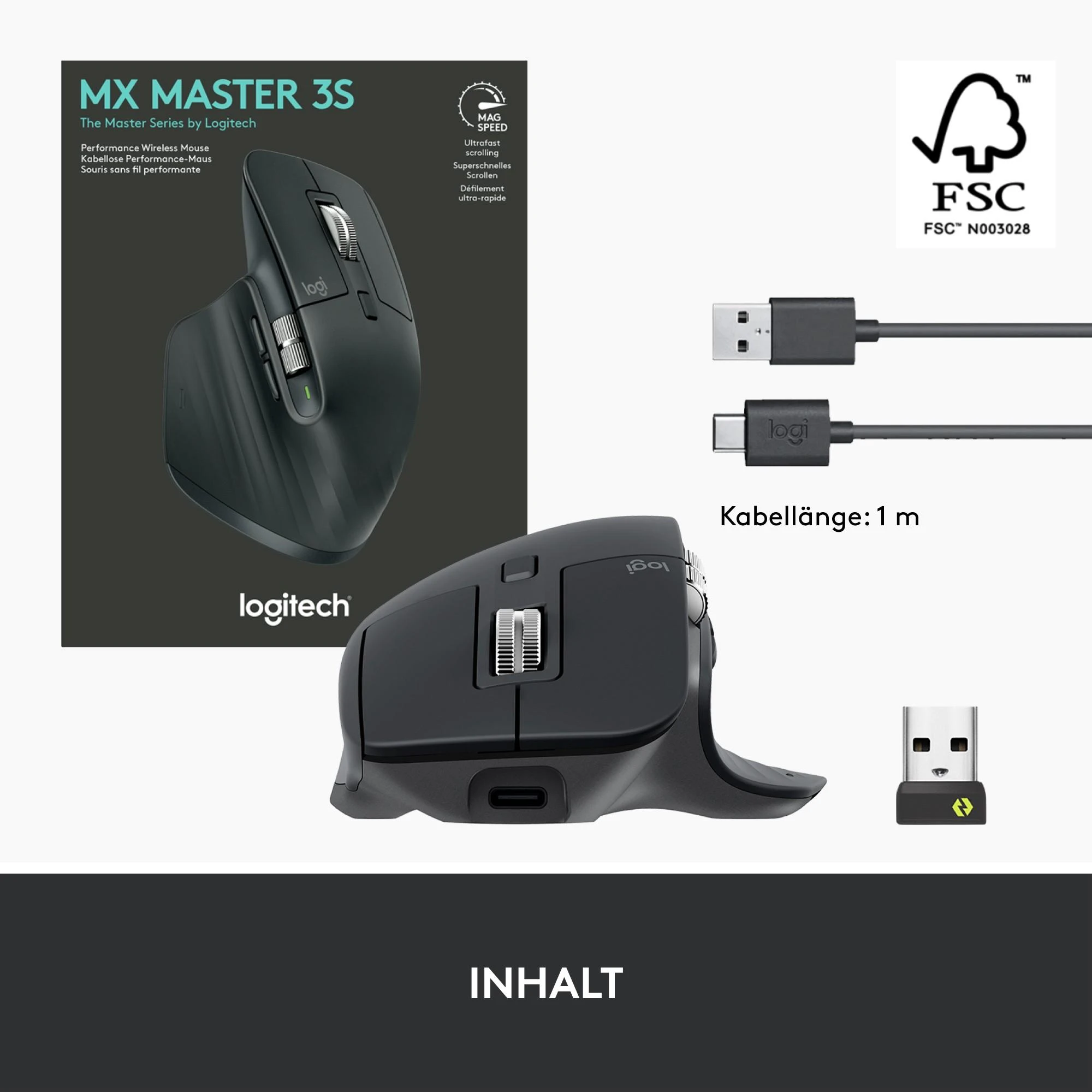 LOGITECH MX Master 3S Bluetooth pelė - grafito spalvos