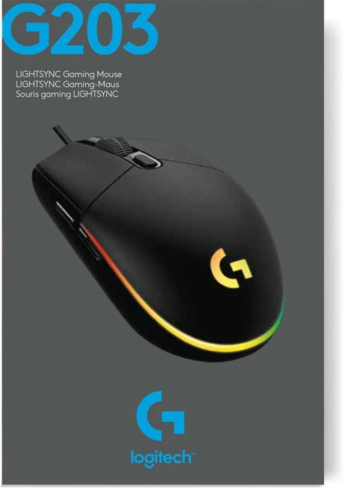 Žaidimų pelė Logitech G203 Lightsync RGB, Balta