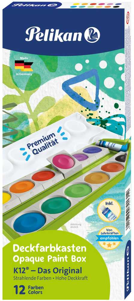 Pelikan Pelikan Farbkasten K12 Grün inkl. Deckweiß, 12 Farben