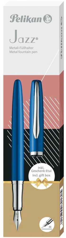 Plunksnakotis JAZZ NOBLE, Pelikan, mėlynos sp. metalinis korpusas, dovanų dėžutėje