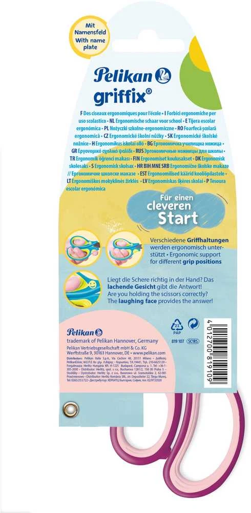 Pelikan Sweet Berry žirklės - informacinė pakuotės nugarėlė