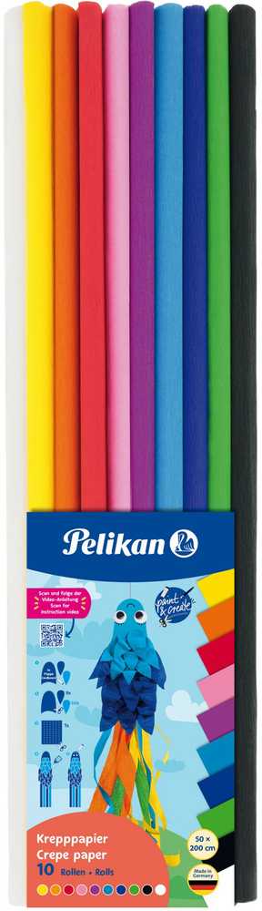 Pelikan Kreppapieriaus rinkinys KRP 10 spalvų