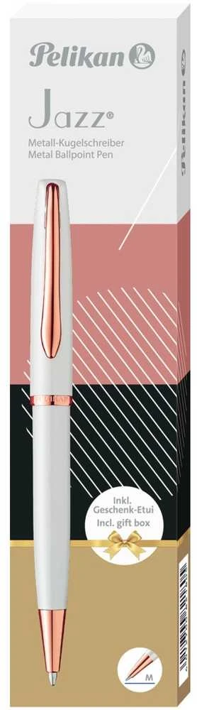 Tušinukas JAZZ NOBLE, Pelikan, baltos sp. metalinis korpusas, pasukamas, dovanų dėžutėje
