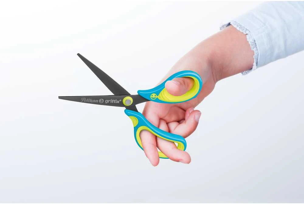 Pelikan Scissors Griffix ergonomiškas smailus mėlynas