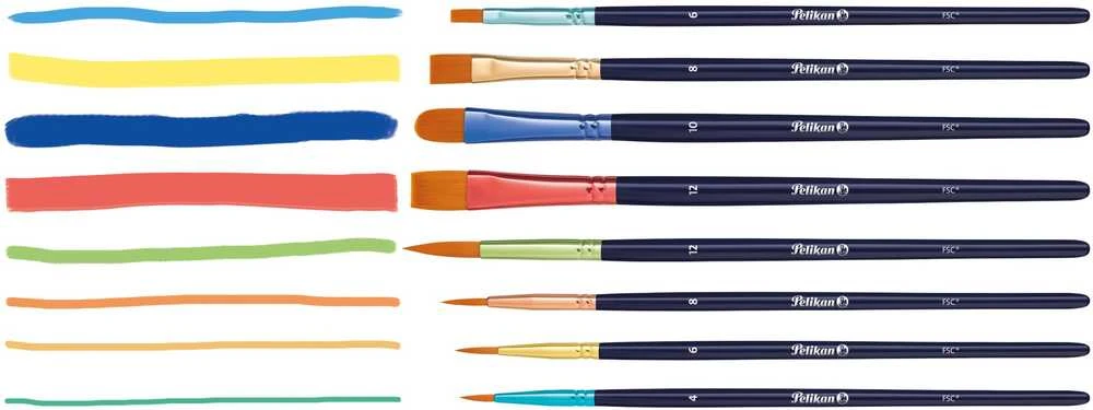 Pelikan Sintetinių teptukų rinkinys 8vnt