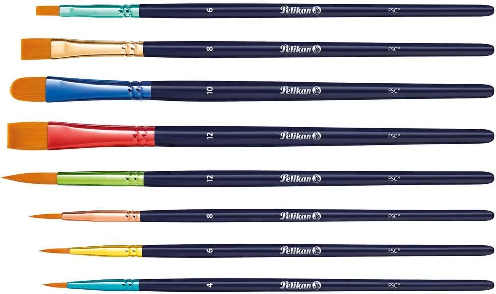 Pelikan Sintetinių teptukų rinkinys 8vnt
