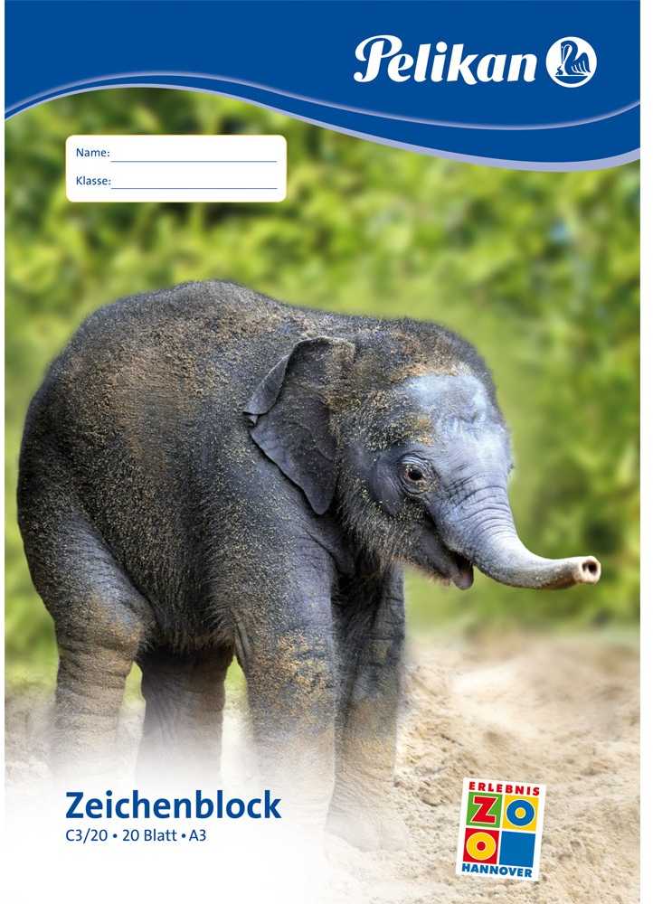 Pelikan piešimo bloknotas A3 20 lapų C3/20 FSC-Mix