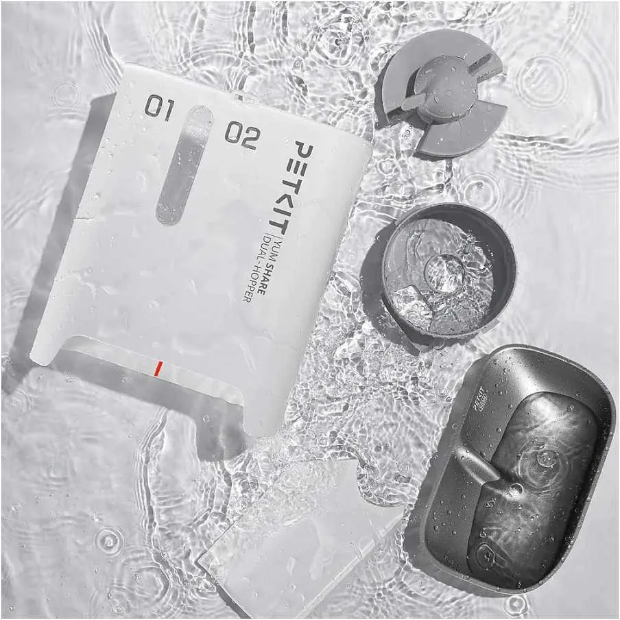 Automatinė šėrykla Petkit YumShare Dual Hopper, baltos spalvos
