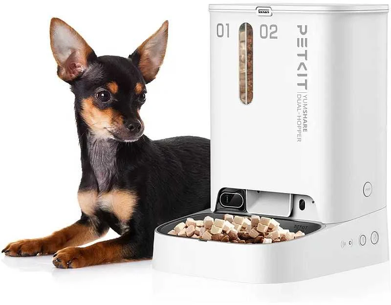 Automatinė šėrykla Petkit YumShare Dual Hopper, baltos spalvos