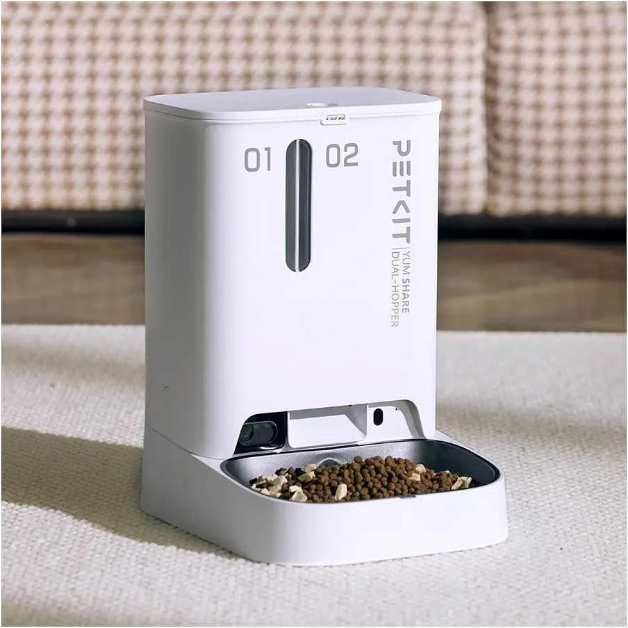 Automatinė šėrykla Petkit YumShare Dual Hopper, baltos spalvos