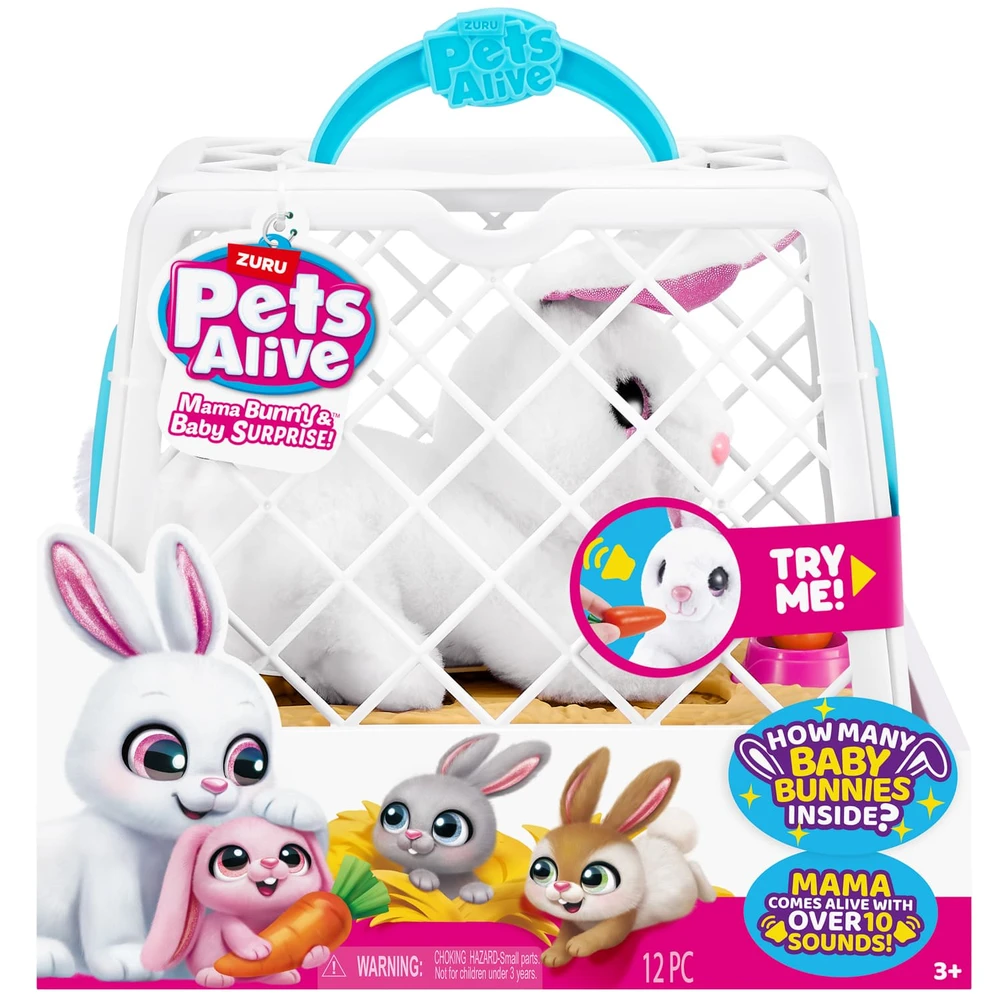Zuru Pets Alive Interaktyvus žaislas „Mommy Bunny & Baby Surprise“