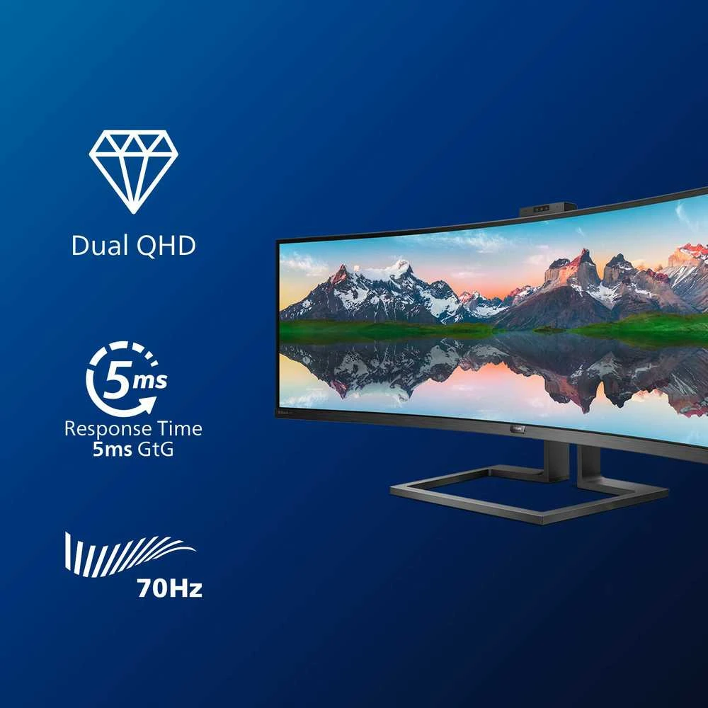 Monitorius Philips 499P9H/00 48,8" (124 cm), Juodos spalvos