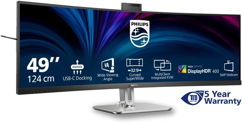 Monitorius Philips | 49B2U5900CH/00 | 48.8 " | VA | 32:9 | 75 Hz | 4 ms | 5120 x 1440 pikselių | 450 cd/m² | HDMI jungtys quantity 2