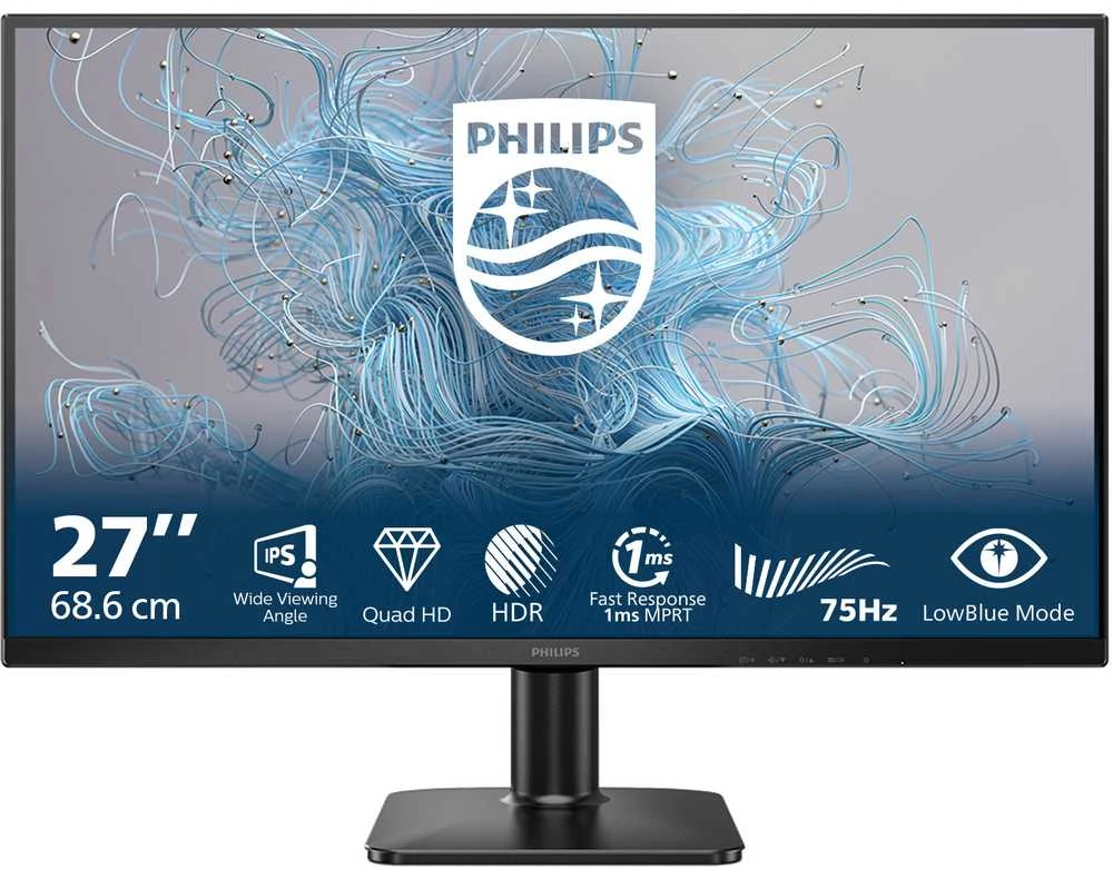 Philips 1000 series 27E2N1500L/00 computer monitorius 68.6 cm (27") 2560 x 1440 pikselių Quad HD LED Juodas