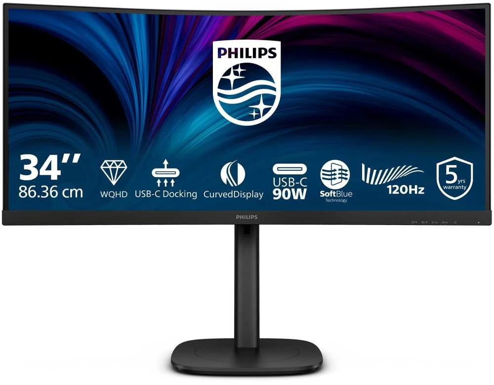 Monitorius Philips | 34B2U3600C/00 | 34 " | VA | 21:9 | 60 Hz | 4 ms | 3440 x 1440 pikselių | 300 cd/m² | HDMI jungtys quantity 1 | Juodas