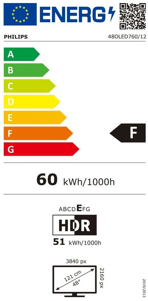 „Philips 48OLED760/12“ 121 cm, 48 colių, 4K OLED, 120 Hz, „Ambilight“ išmanusis televizorius