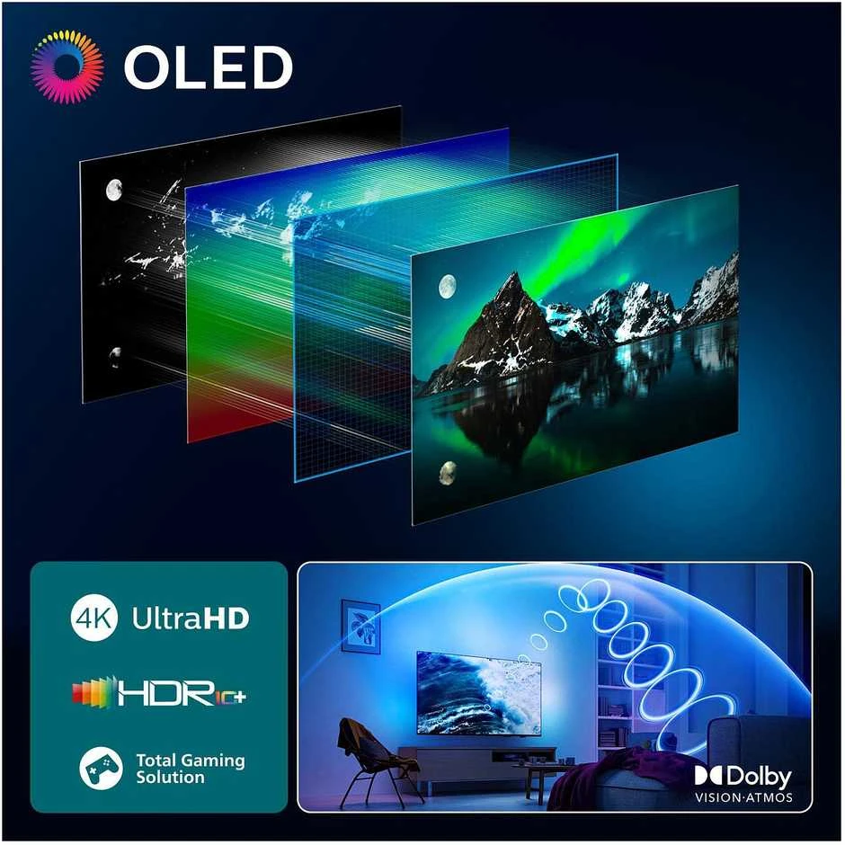 „Philips 48OLED760/12“ 121 cm, 48 colių, 4K OLED, 120 Hz, „Ambilight“ išmanusis televizorius