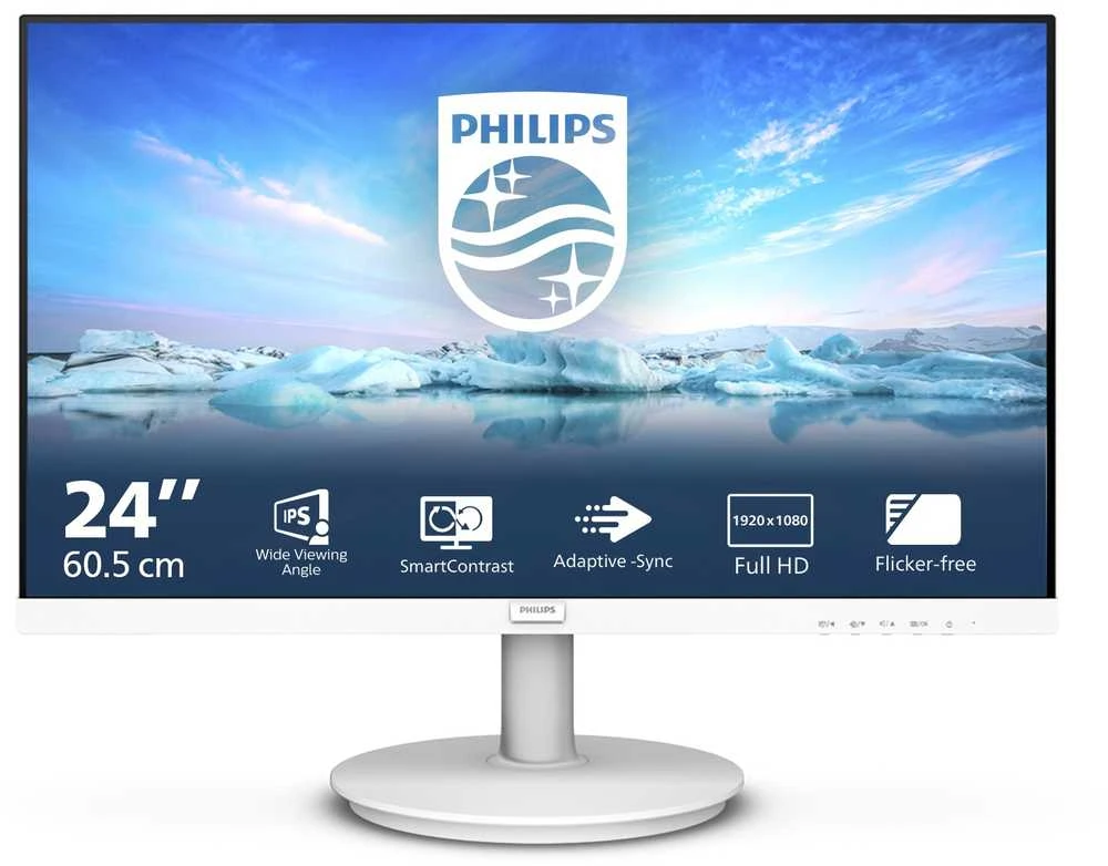 Philips | Monitorius | 241V8AW/00 | 23.8 " | IPS | 16:9 | 75 Hz | 4 ms | 1920 x 1080 pikselių | 250 cd/m² | Baltas