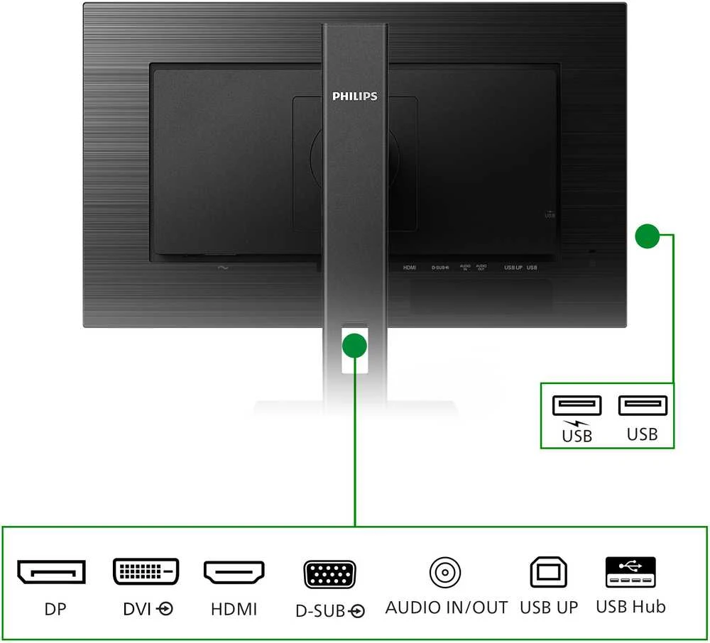 Monitorius Philips B Line 242B1G/00 23,8", Juodos spalvos