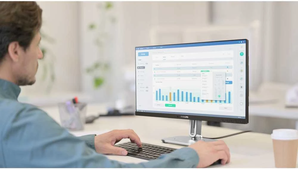 Mmd monitoriai Ekranai PHILIPS 24B2G5301/00 Monitorius 23.8 colio 1920x1080 100Hz HDMI DP USB tamsus pilkas