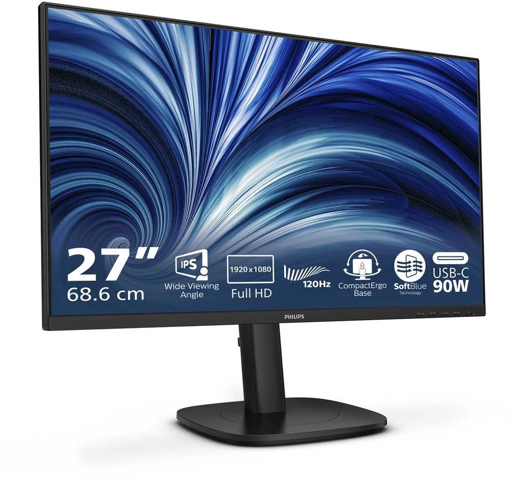 Monitorius Mmd monitoriai Ekranai PHILIPS 24B2U3301/00 23.8 colio IPS FHD 60Hz 300cd/m2 4ms HDMI 1.4 DP 1.4 USB-C USB-Ax4 RJ45 Garsiakalbiai Pasukami
