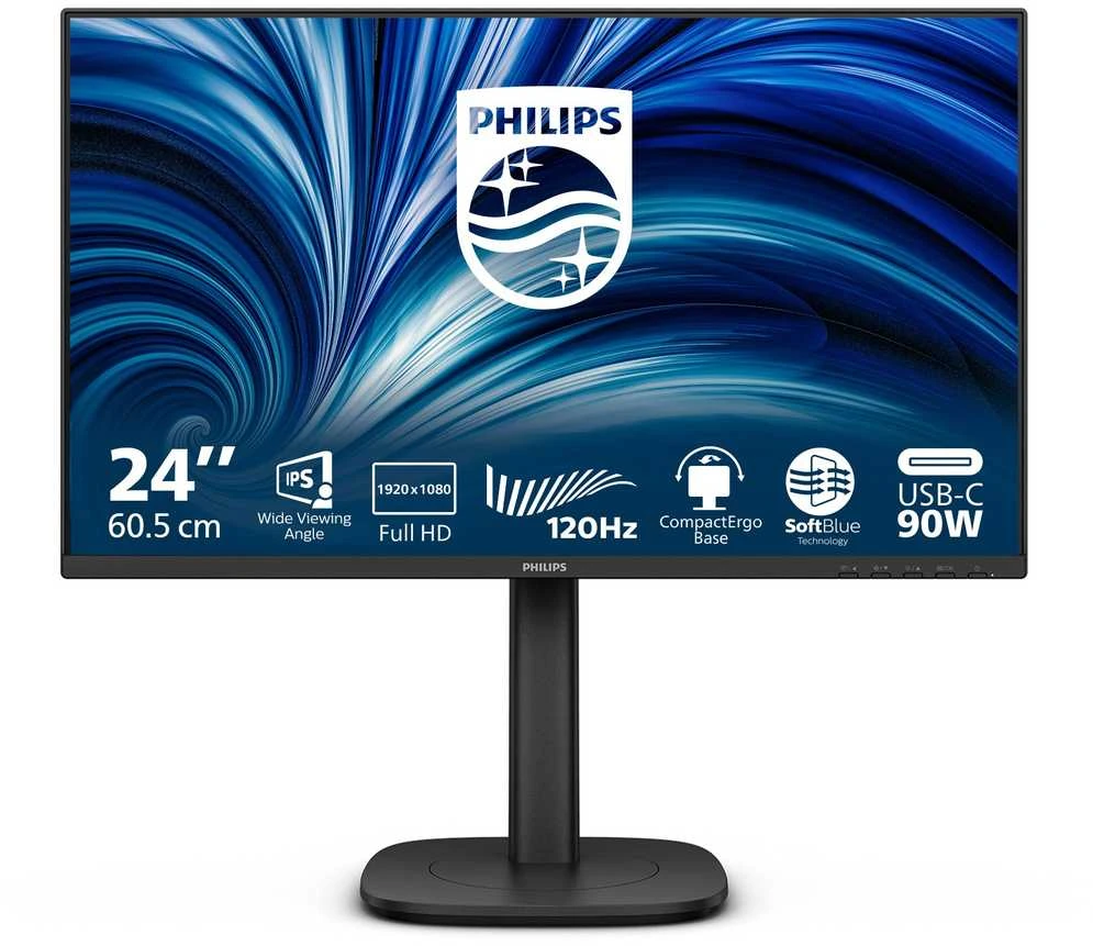 Monitorius Mmd monitoriai Ekranai PHILIPS 24B2U3301/00 23.8 colio IPS FHD 60Hz 300cd/m2 4ms HDMI 1.4 DP 1.4 USB-C USB-Ax4 RJ45 Garsiakalbiai Pasukami