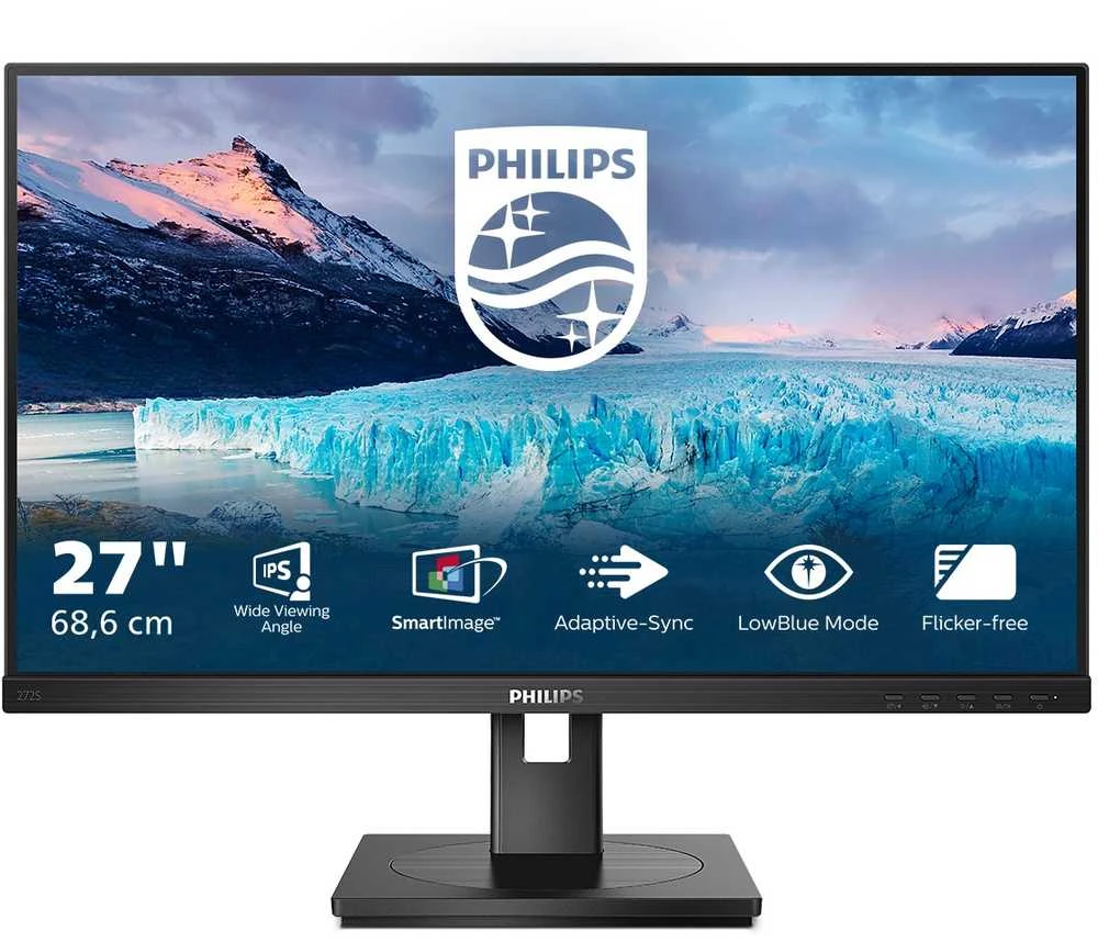 Monitorius Philips 272S1M/00 S-Line 27inch 1920x1080 Full HD 75Hz HDCP 1.4 DVI/DP /HDMI USB