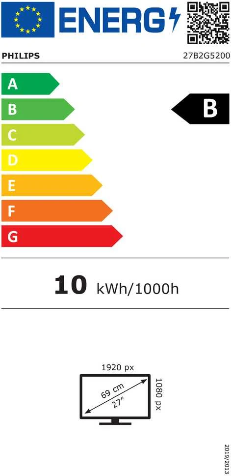 „PHILIPS 27B2G5200/00“ – 27 colių FHD LED 16:9 IPS 75Hz D-SUB HDMI 1.4 DP 1.2 monitorius