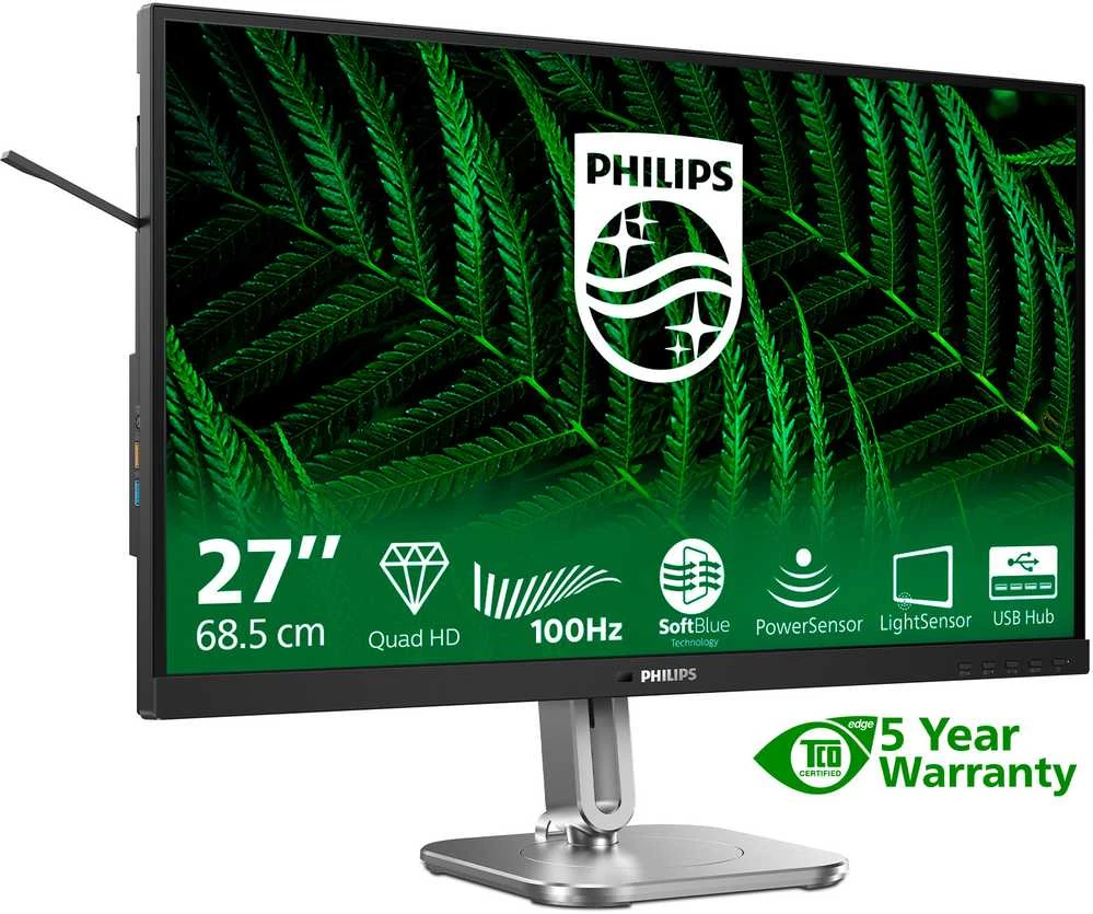 „PHILIPS 27B2G5500/00“ – 27 colių QHD LED 16:9 IPS 75Hz 2xHDMI 1.4 DP 1.2 monitorius