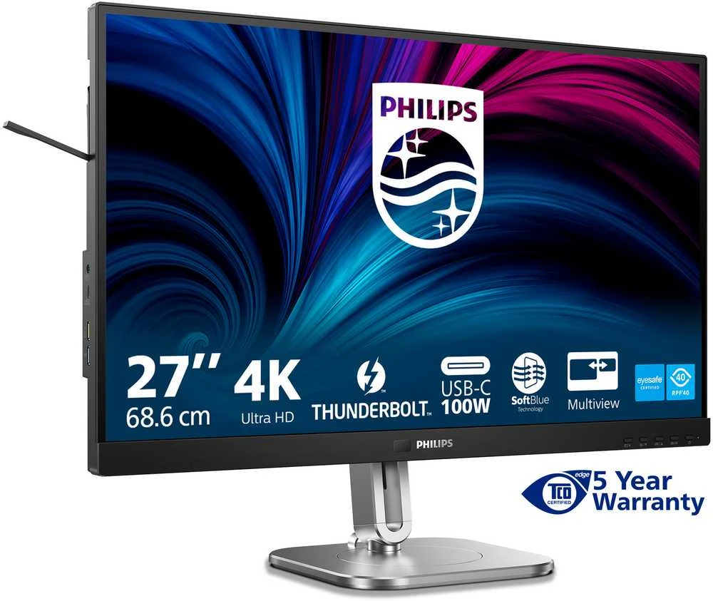 „PHILIPS 27B2U6903/00“ – 27 colių UHD LED 16:9 IPS 75Hz monitorius, 2xHDMI 2.0, DP 1.4, USB-C 3.2 Gen2