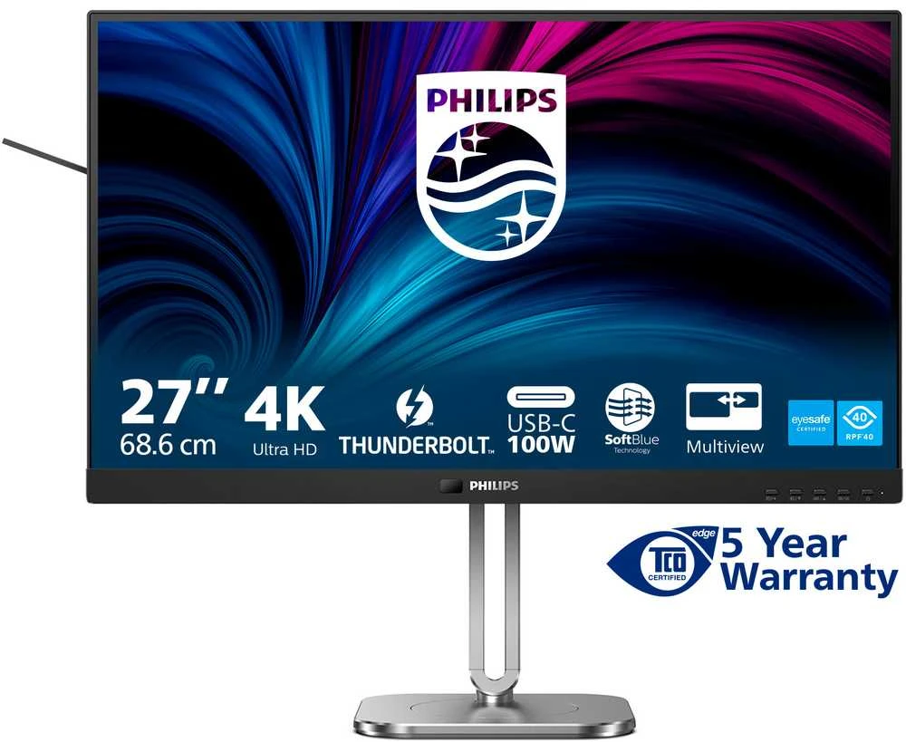 „PHILIPS 27B2U6903/00“ – 27 colių UHD LED 16:9 IPS 75Hz monitorius, 2xHDMI 2.0, DP 1.4, USB-C 3.2 Gen2
