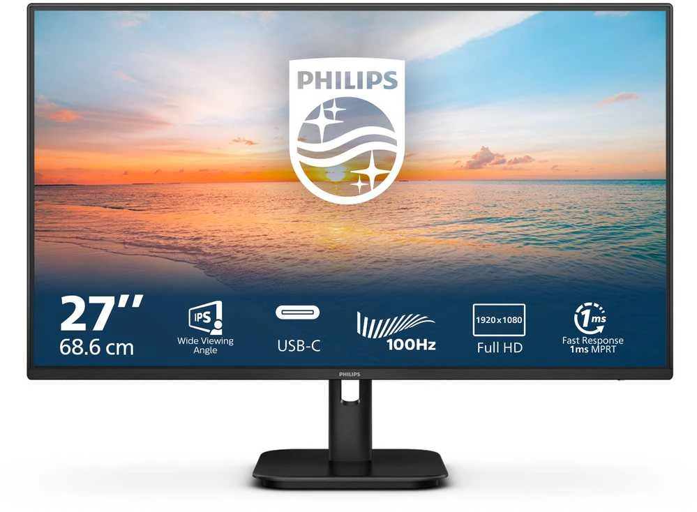 Monitorius Mmd monitoriai Ekranai PHILIPS 27E1N1300A/00 27 colių IPS 1920x1080 16:9 HDMI USB Juodas