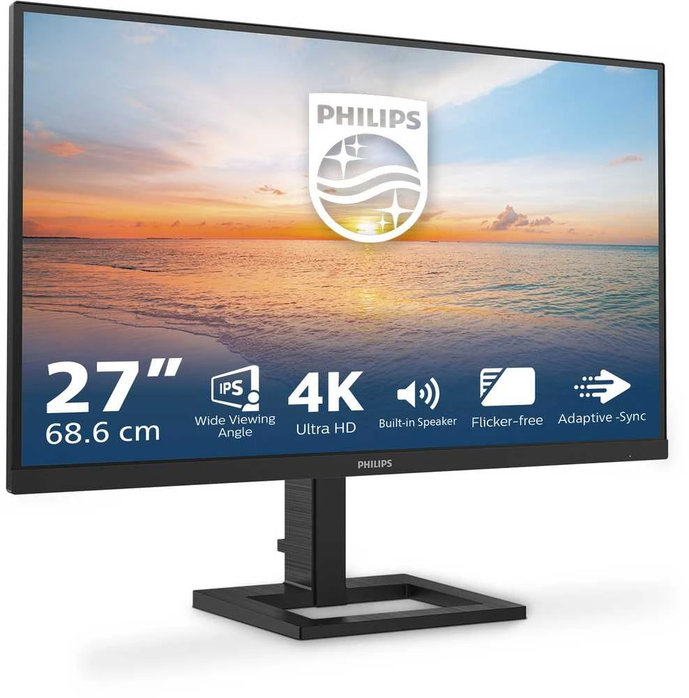 Monitorius Philips 27E1N1800AE/00 | 27" | 4K UHD IPS | 60 Hz 350 cd/m2 | 4 ms | 2x HDMI 2.0 | DP | garsiakalbiai | „Pivot“