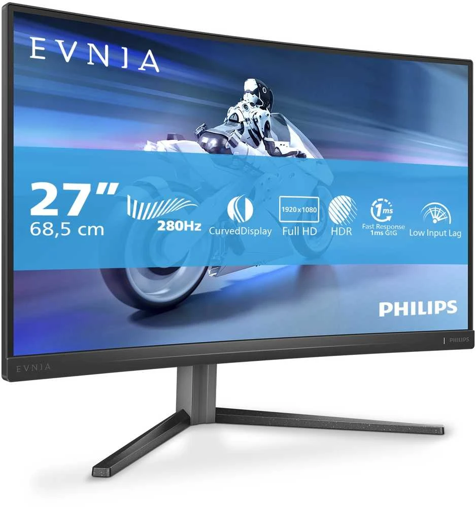 Monitorius Philips Evnia 27M2C5200W/00, 27", VA, 1920 x 1080, 280 Hz,  300 cd/m²