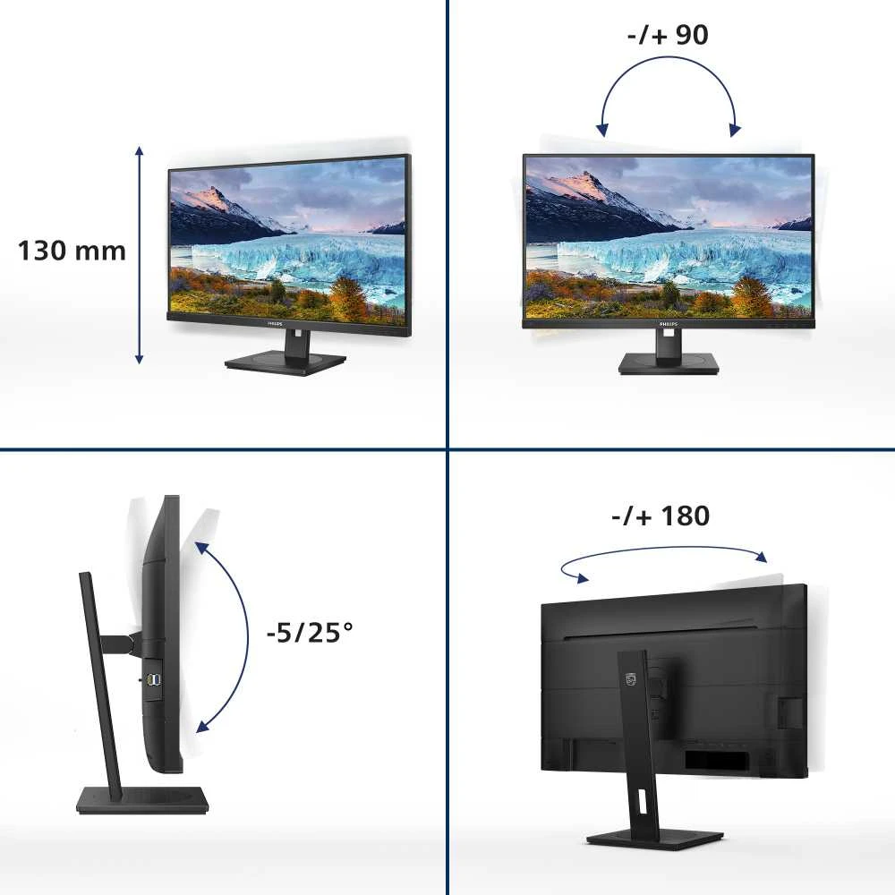 Monitorius Philips S-line 273S1/00, Juodos spalvos